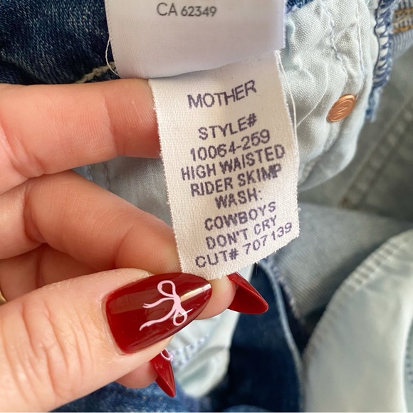 MOTHER Jeans High Waisted Rider Skimp in Cowboys Don't Cry Size 30 - Picture 8 of 12